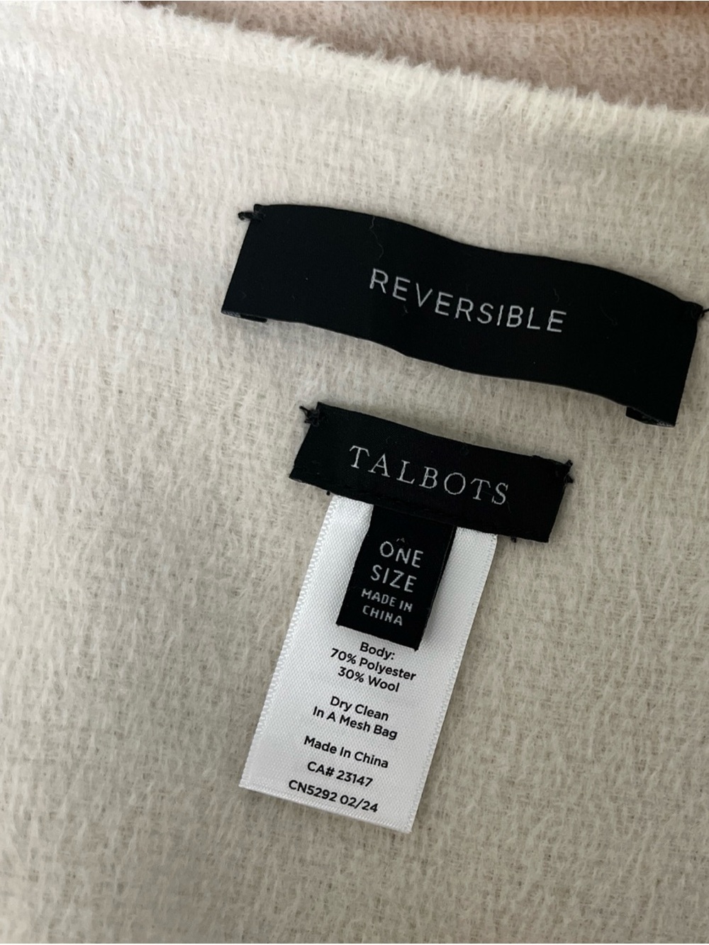 Talbots Reversible Double Face Ruana Wrap - Picture 5 of 5